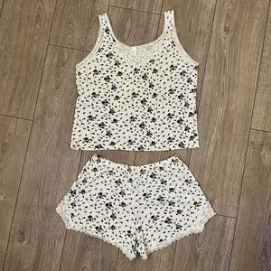 Rose/Lace Pajama/Lounge Set